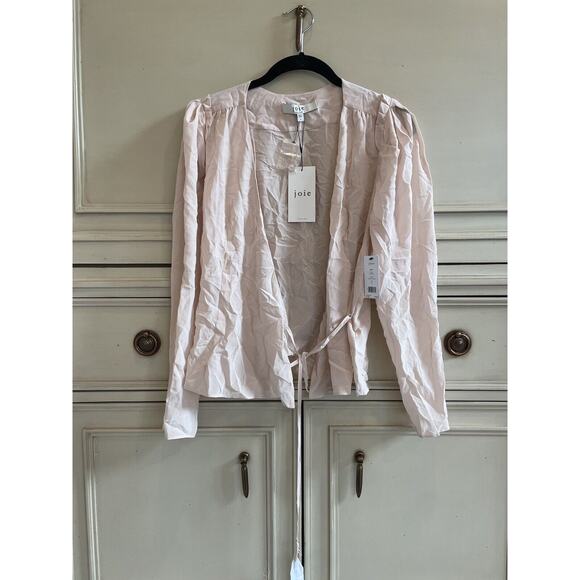 Joie Leigh 100%Silk Women's V-Neck Wrap Hushed Violet Top Size Small-$298 - Picture 4 of 11